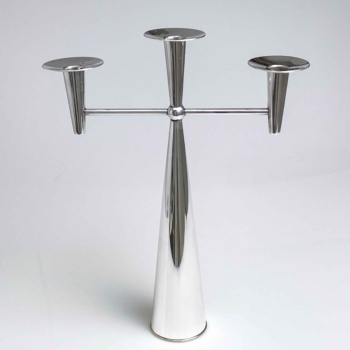 Tapio Wirkkala – A Sterling silver three-armed candelabra, model TW202, Handmade to Order – Kultakeskus, Finland 1964