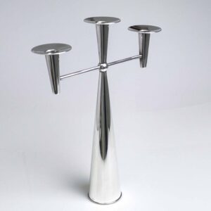 Tapio Wirkkala - A Sterling silver three-armed candelabra, model TW202, Handmade to Order - Kultakeskus, Finland 1964