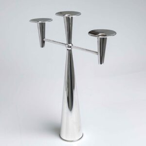 Tapio Wirkkala - A Sterling silver three-armed candelabra, model TW202, Handmade to Order - Kultakeskus, Finland 1964