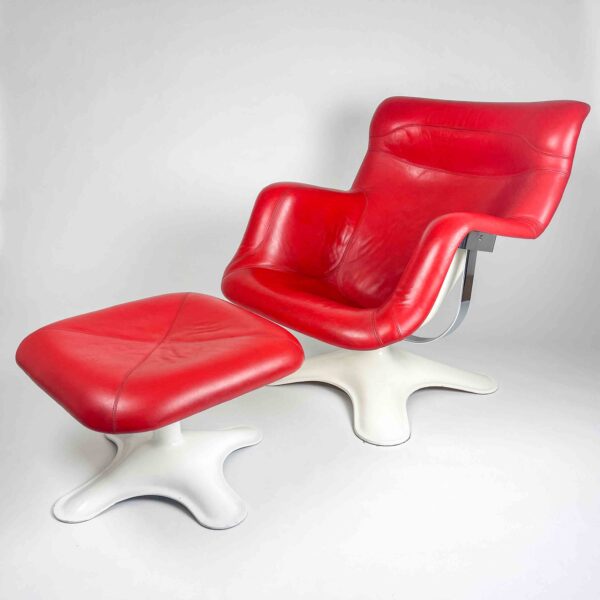 Yrjö Kukkapuro - Early edition "Karuselli" loungechair & ottoman - Haimi, Finland circa 1970