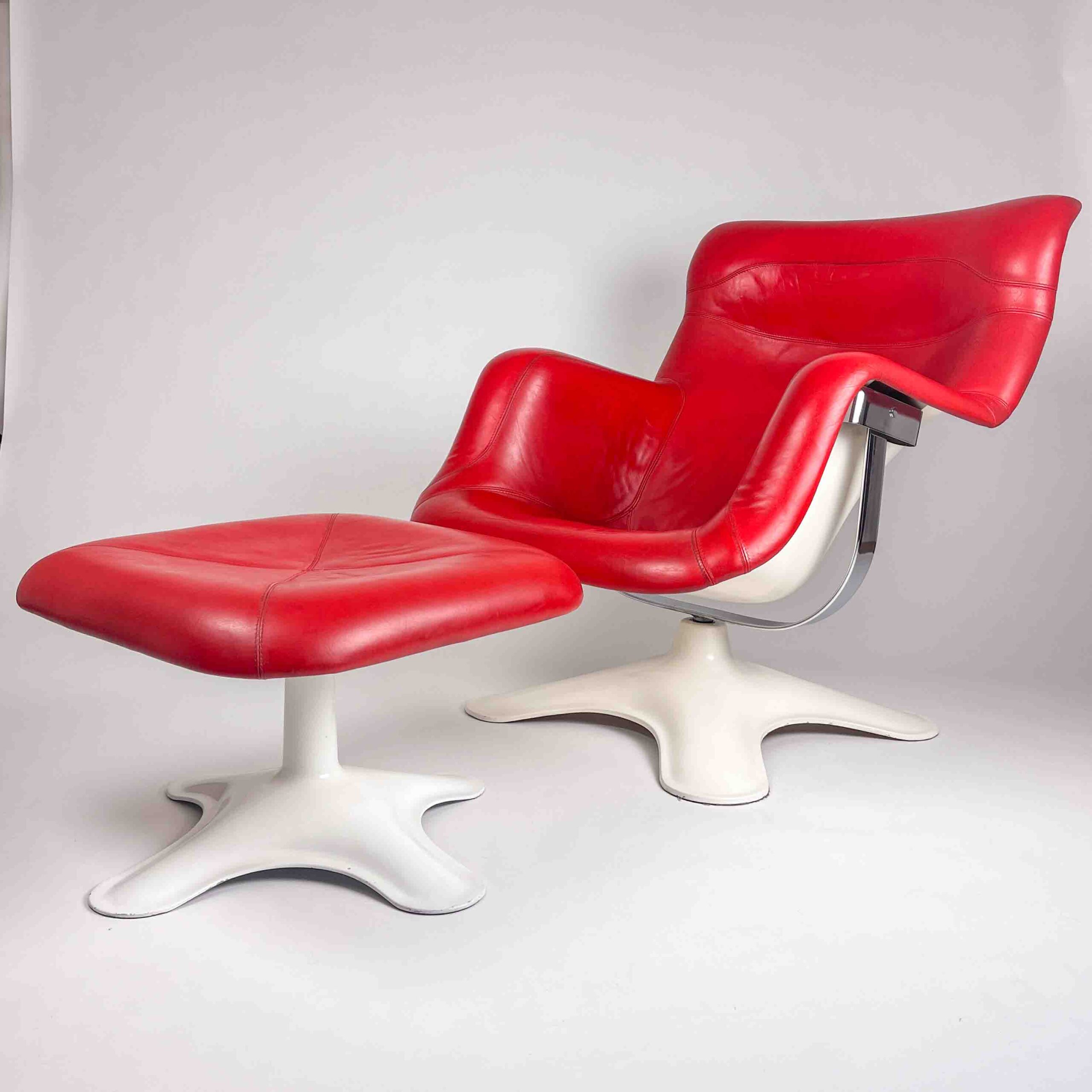 Yrjö Kukkapuro - Early edition "Karuselli" loungechair & ottoman - Haimi, Finland circa 1970