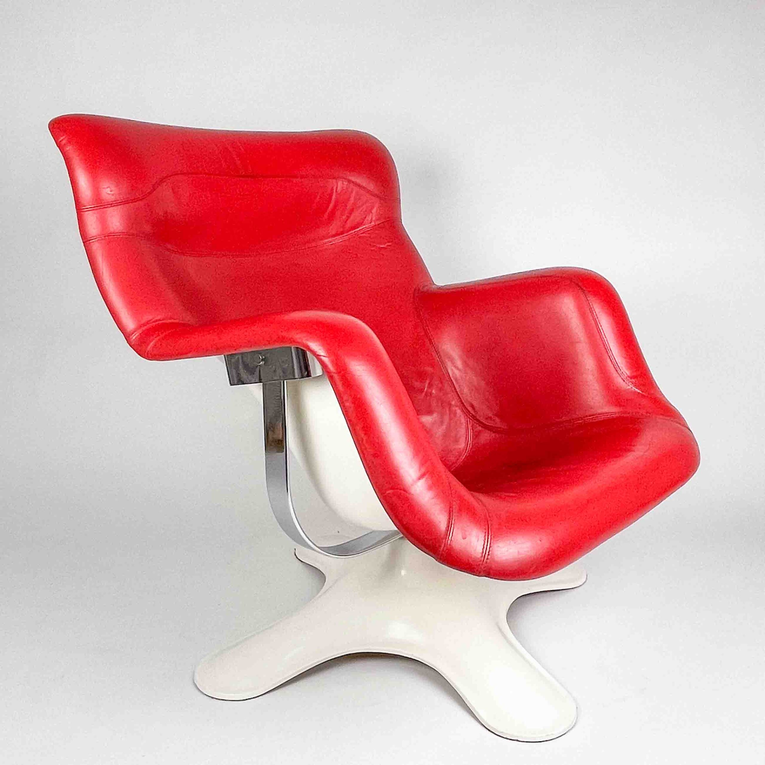 Yrjö Kukkapuro - Early edition "Karuselli" loungechair & ottoman - Haimi, Finland circa 1970