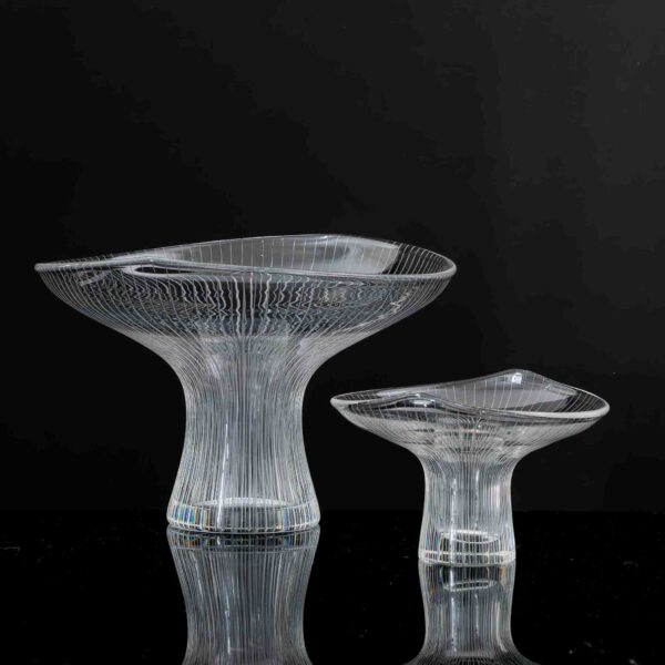 Tapio Wirkkala – Scandinavian Modern, line cut crystal Art-object, model 3523, complete set – Iittala Finland ca 1958