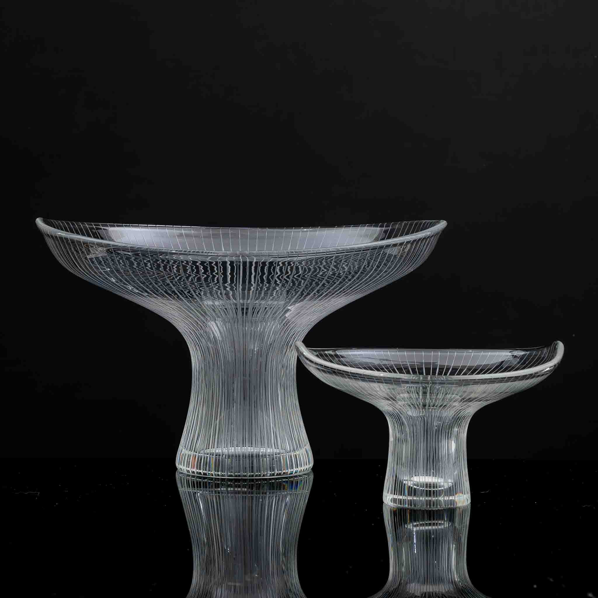 Tapio Wirkkala – Scandinavian Modern, line cut crystal Art-object, model 3523, complete set – Iittala Finland ca 1958