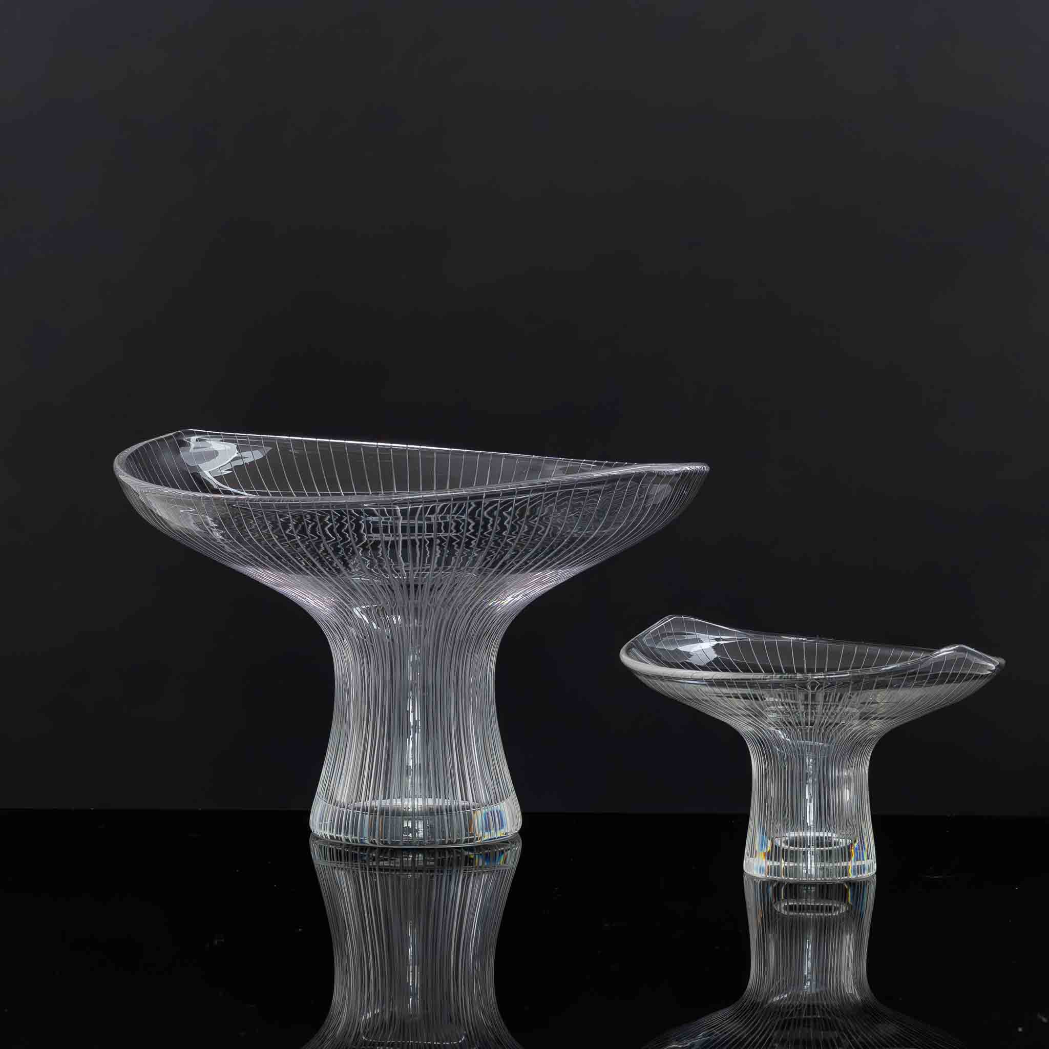 Tapio Wirkkala - Scandinavian Modern, line cut crystal Art-object, model 3523, complete set - Iittala Finland ca 1958