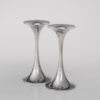 Tapio Wirkkala - A pair of Scandinavian Modern silver "Trumpetti" candlesticks, model TW 284 - Kultakeskus, Finland 1991