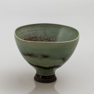 Berndt Friberg - A unique glazed stoneware footed angled bowl - Gustavsberg Sweden 1953