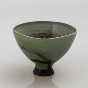 Berndt Friberg - A unique glazed stoneware footed angled bowl - Gustavsberg Sweden 1953
