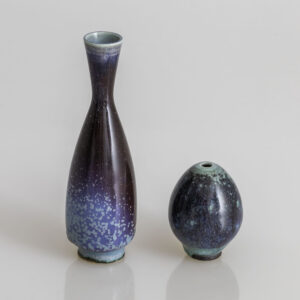 Berndt Friberg - Two miniature glazed stoneware vases - Gustavsberg Sweden 1970's