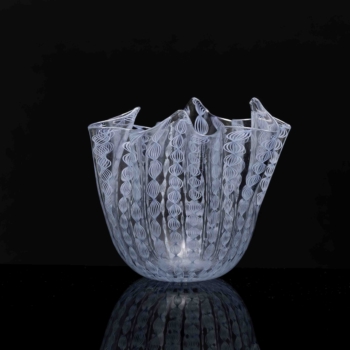 Fulvio Bianconi – A glass Art-Object ‘Fazzoletto’ (Handkerchief), Zanfirico technique – Venini, Italy ca 1955