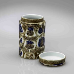 Nils Thorsson - A cylindrical lidded "Baca" jar - Royal Copenhagen, Denmark ca. 1970