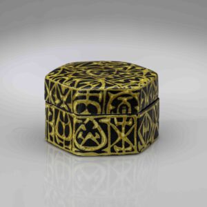 Nils Thorsson - A hexagonal lidded "Baca" jar - Aluminia, Denmark ca. 1965